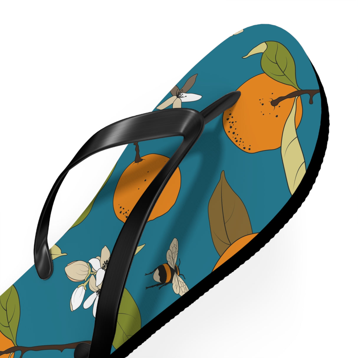 Orange and Bee Flip Flops