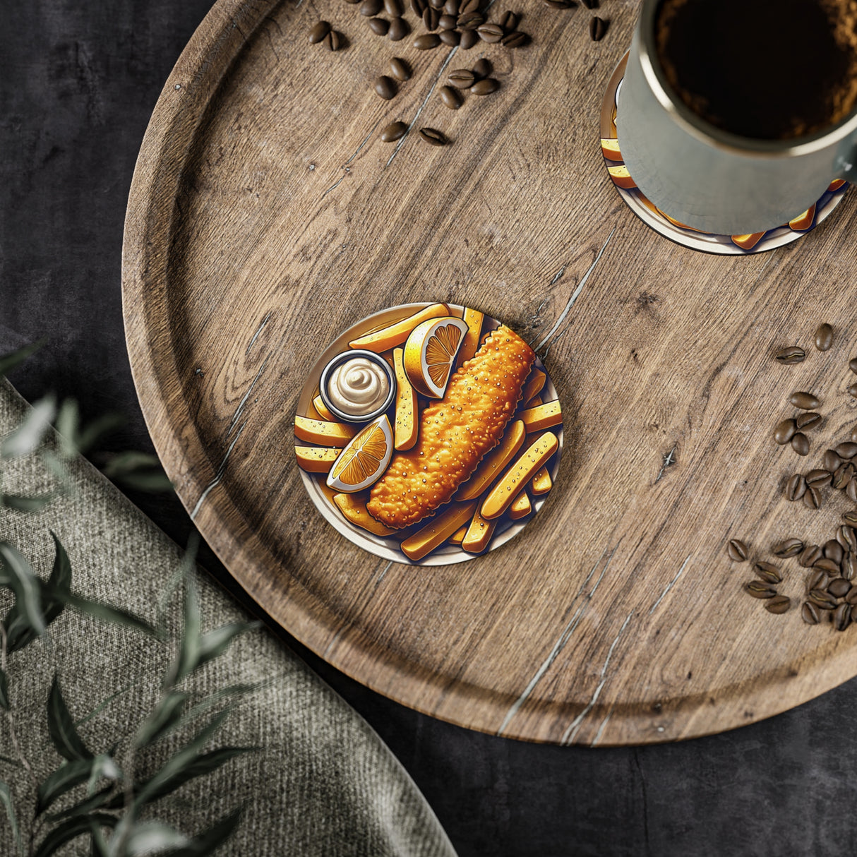 Fish And Chips Coasters