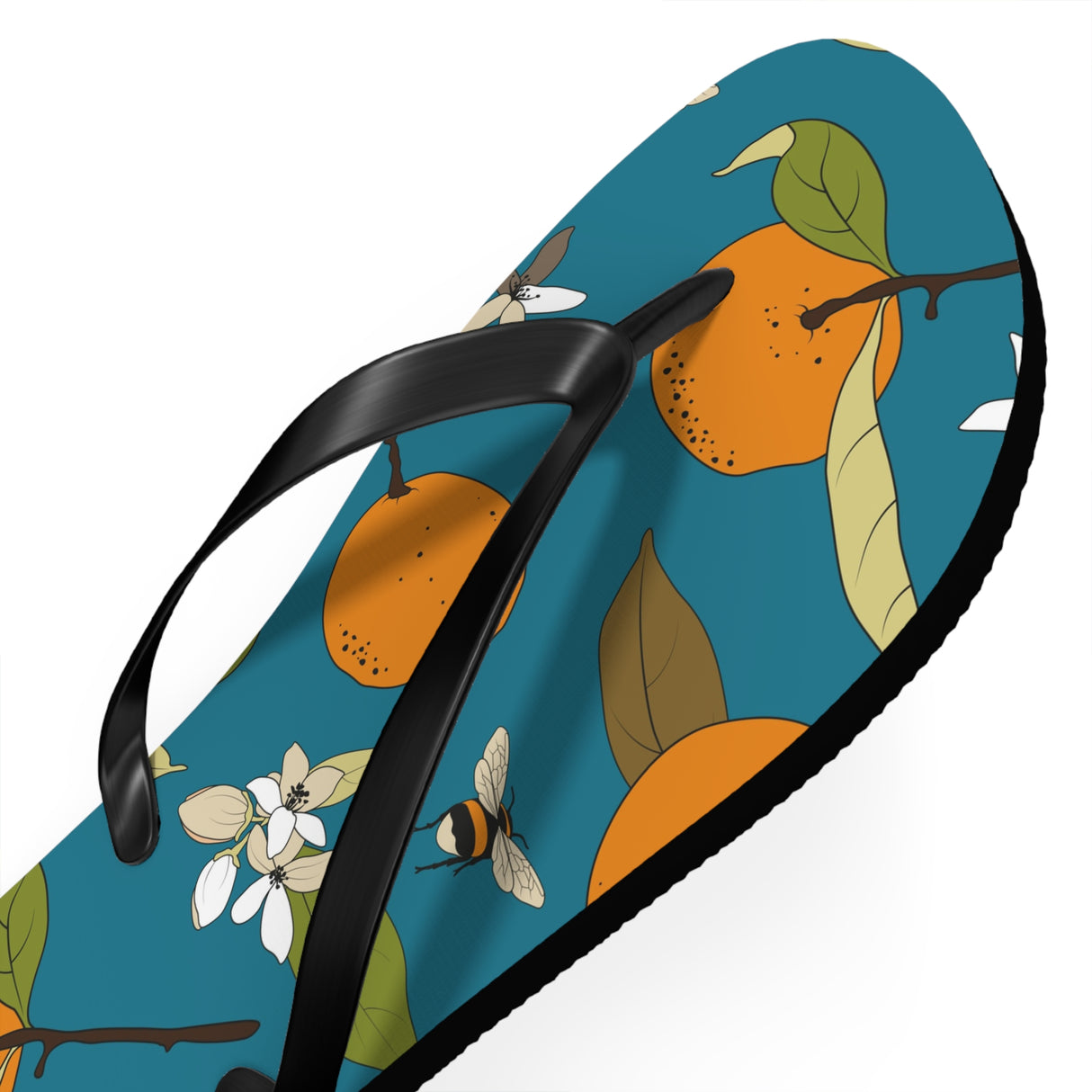 Orange and Bee Flip Flops