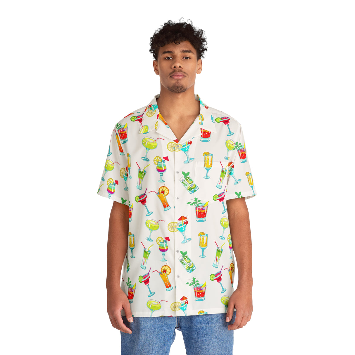 Summer Cocktails Men's Hawaiian Shirt (AOP)