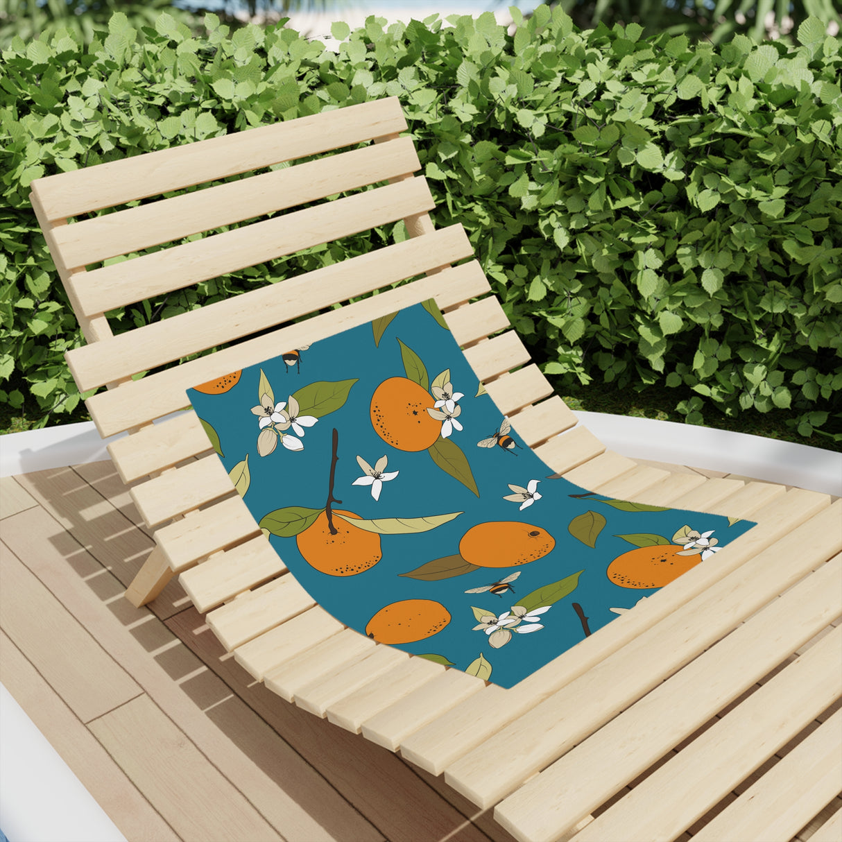 Orange and Bee Beach Towels