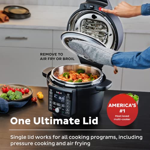 Instant Pot Duo Crisp Ultimate Lid, 13-in-1 Air Fryer and Pressure Cooker Combo, Sauté, Slow Cook, Bake, Steam, Warm, Roast, Dehydrate, Sous Vide, & Proof, App With Over 800 Recipes, 6.5 Quart, Black