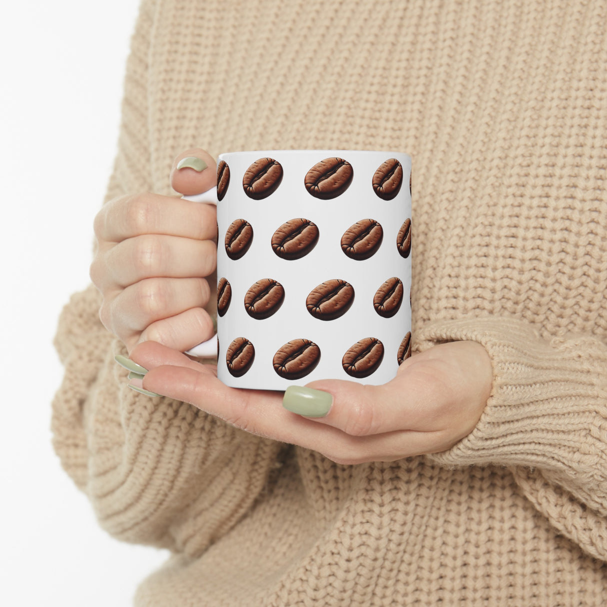 Coffee Bean Ceramic Mug, (11oz, 15oz)