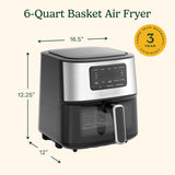 Cuisinart Air Fryer Oven – 6-Qt Basket Stainless Steel Air Fryer – Dishwasher-Safe Parts with 5 Presets – Roast, Bake, Broil, Air Fry and Keep Warm – Quick & Easy Meals – AIR-200
