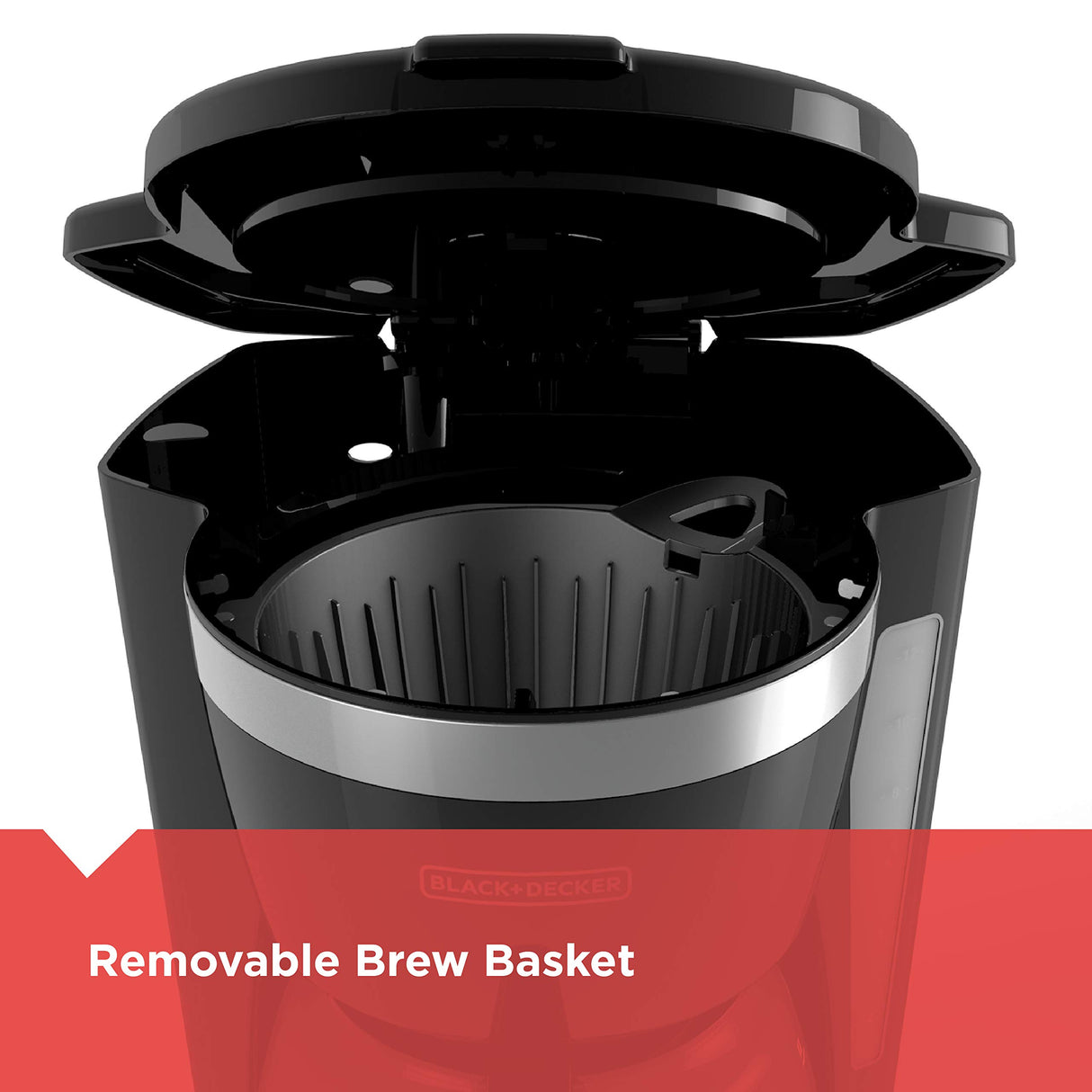 BLACK+DECKER 12-Cup Digital Coffee Maker, CM1160B, Programmable, Washable Basket Filter, Sneak-A-Cup, Auto Brew, Water Window, Keep Hot Plate, Black