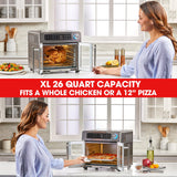 Emeril Lagasse 26 QT Extra Large Air Fryer, Convection Toaster Oven with French Doors, Stainless Steel