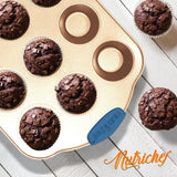 NutriChef 10-Piece Nonstick Bakeware Set - Premium Carbon Steel Baking Trays w/Heatsafe Silicone Handles, Includes Pizza Crisper, Loaf Pan, 12 & 24 Cup Muffin Pans, Round/Square Pans, Cookie Sheets