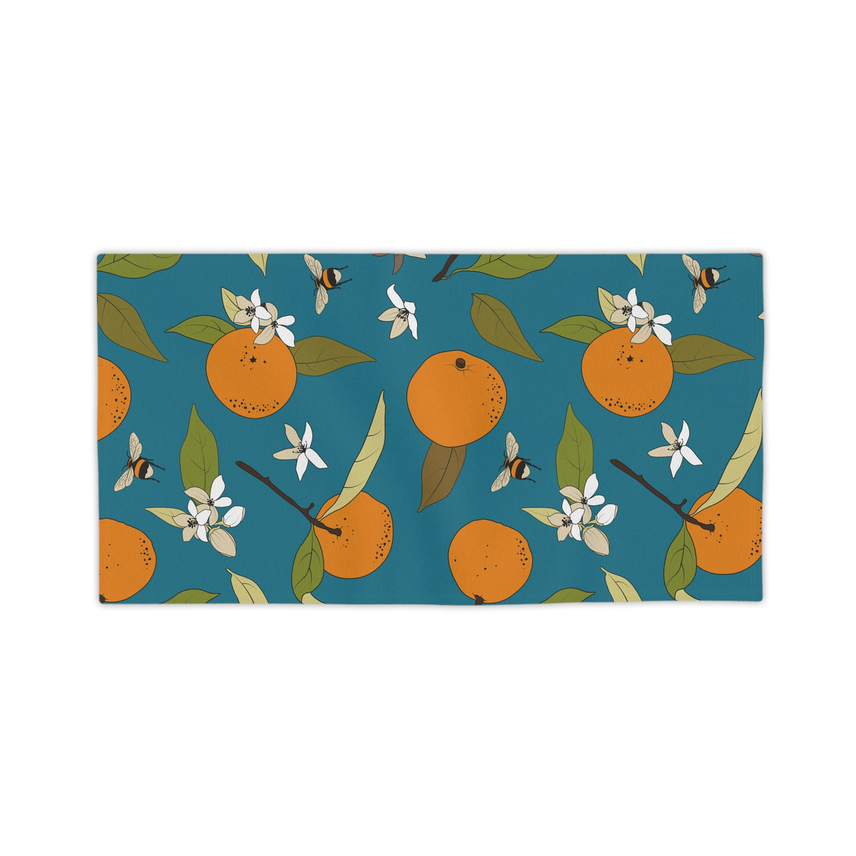 Orange and Bee Beach Towels